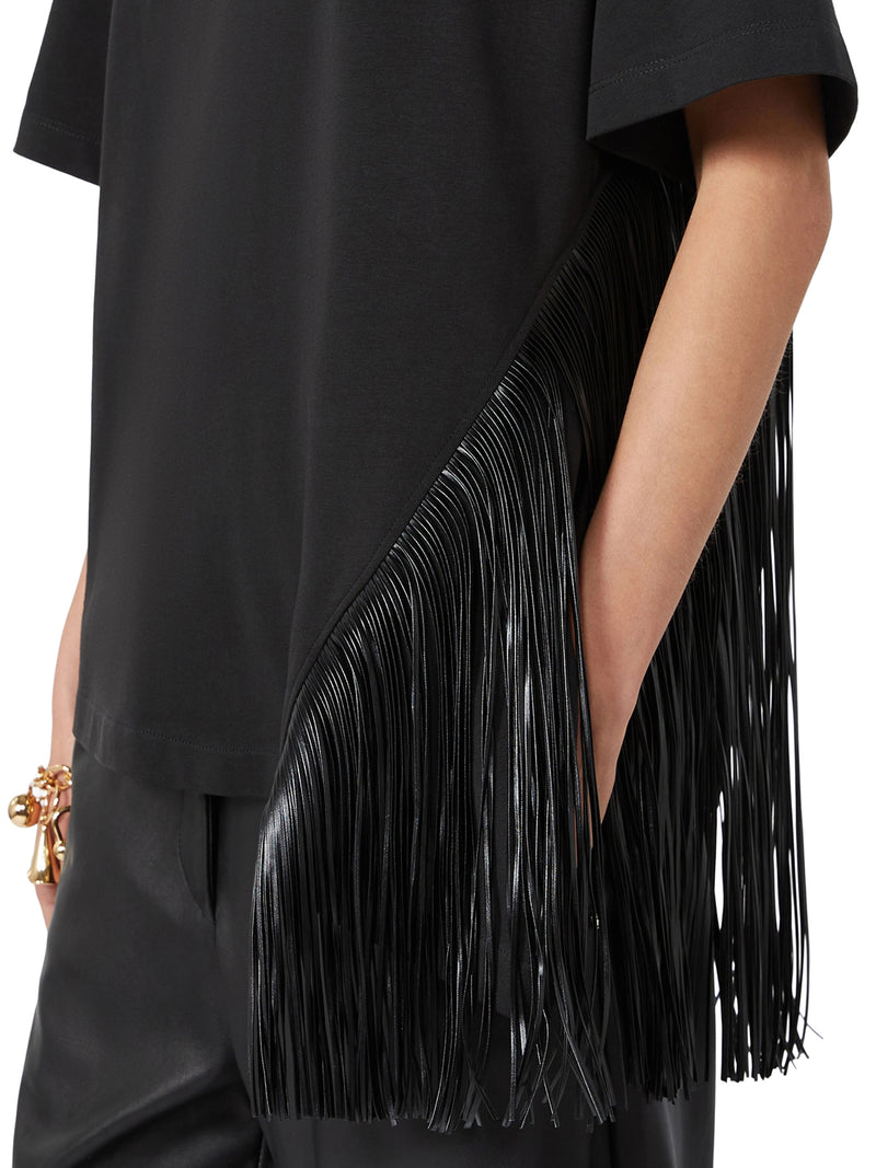 Sportmax Women Cotton T-Shirt With Fringes SPORTMAX