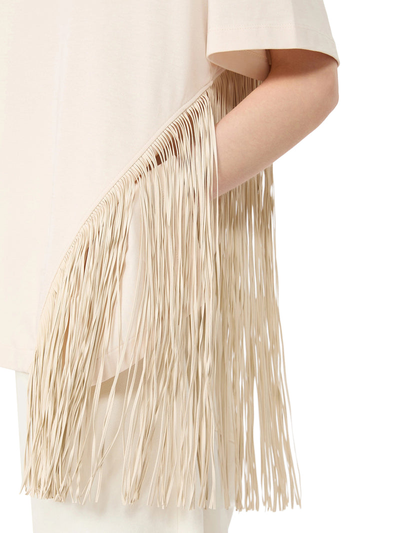 Sportmax Women Cotton T-Shirt With Fringes SPORTMAX