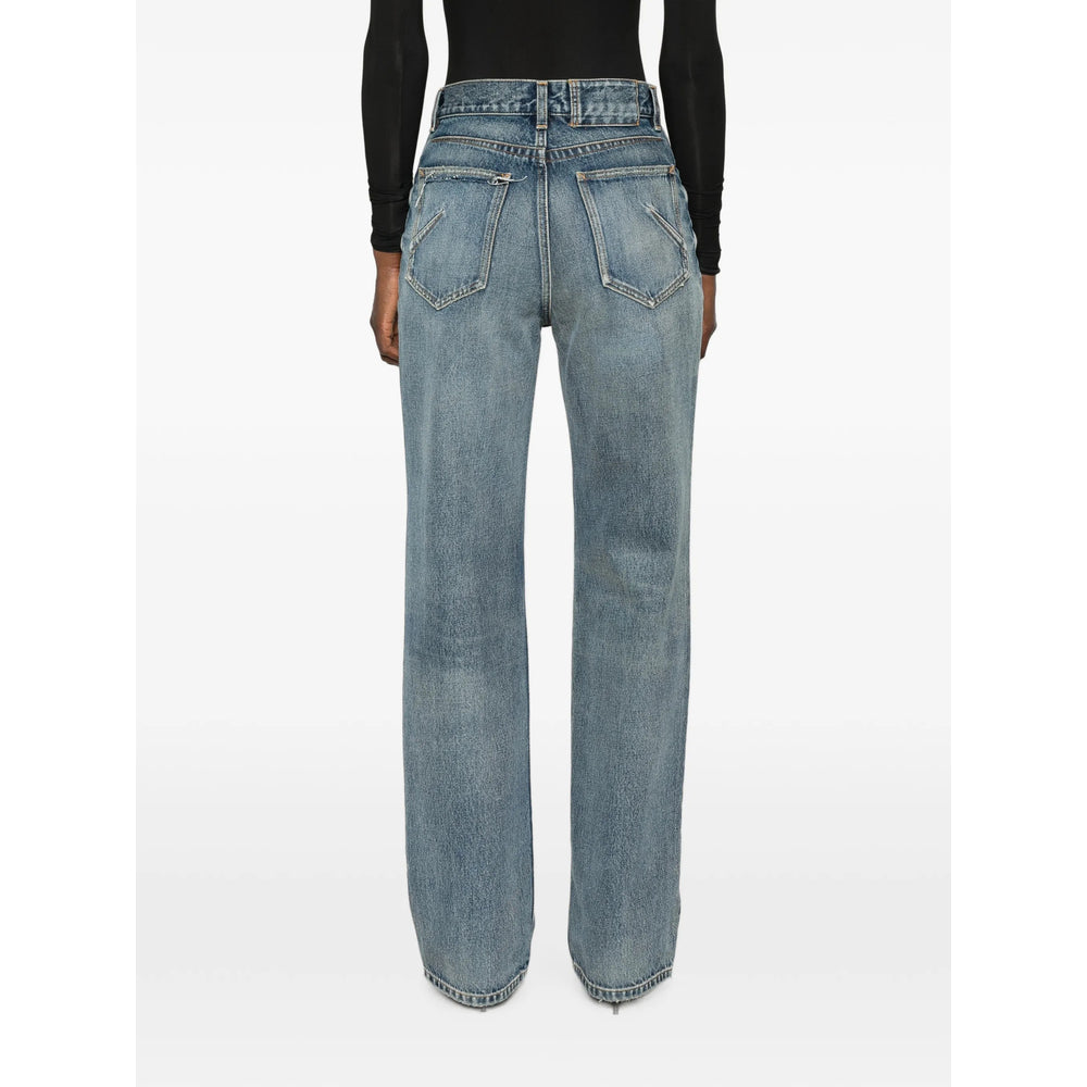 Alaïa Blue Denim - Straight-Leg Jeans Women ALAIA
