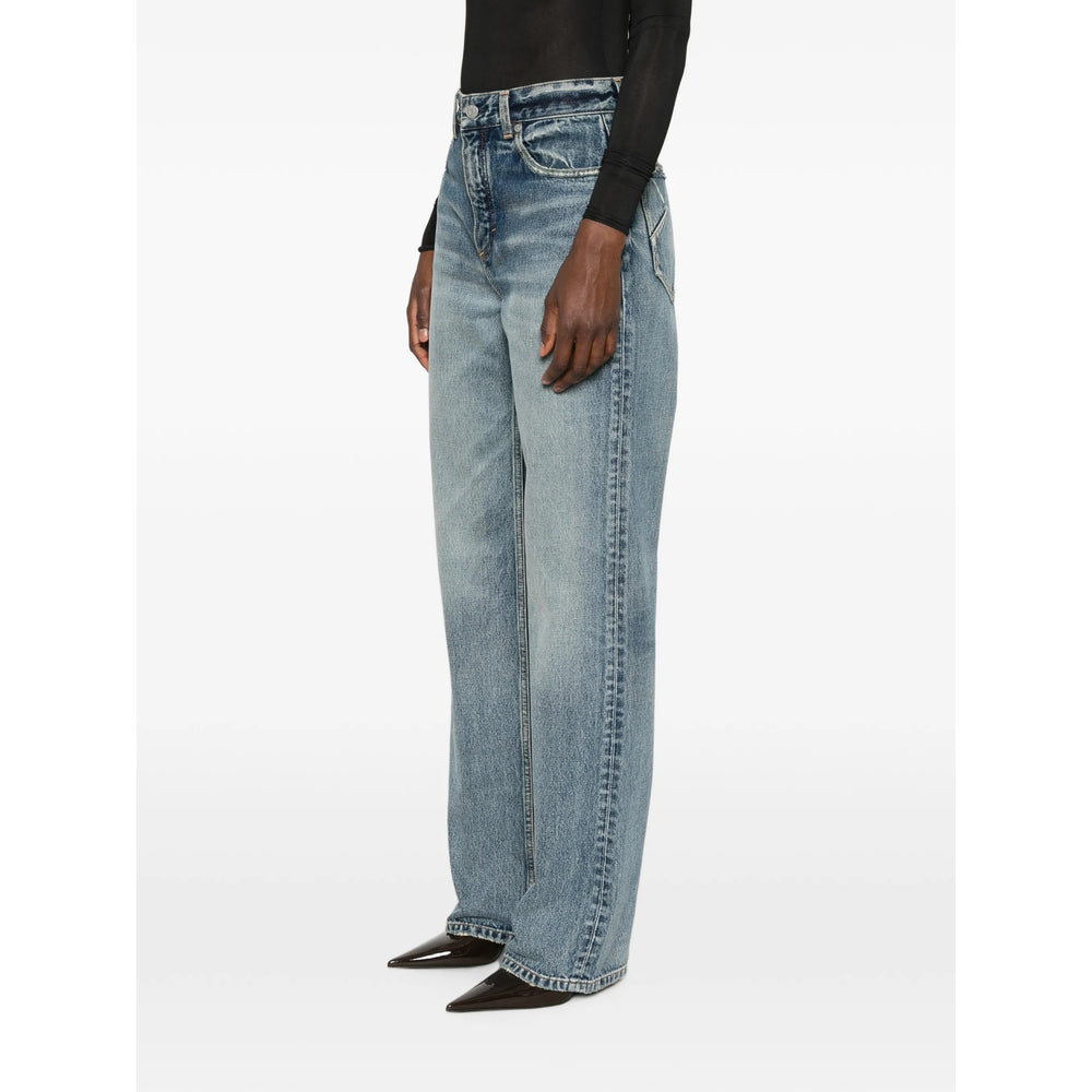 Alaïa Blue Denim - Straight-Leg Jeans Women ALAIA