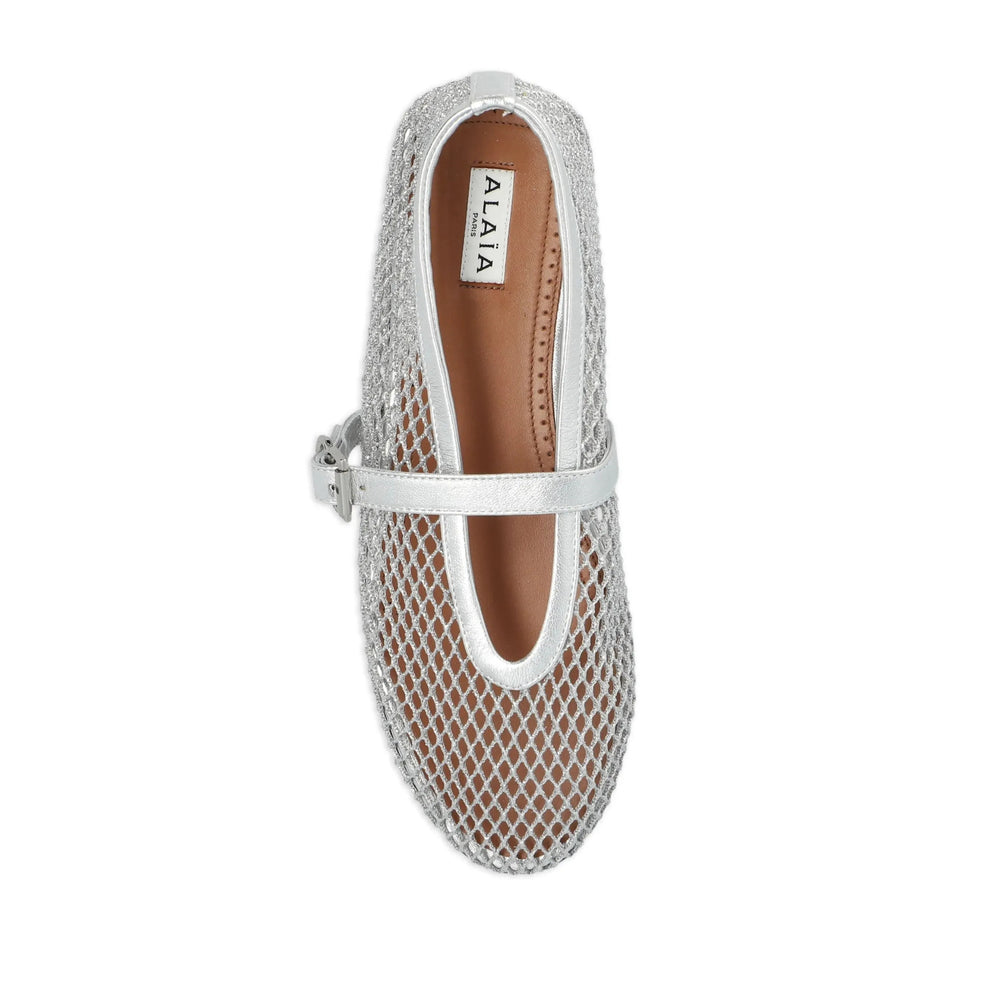 Alaïa Silver Ballet Flats Women ALAIA