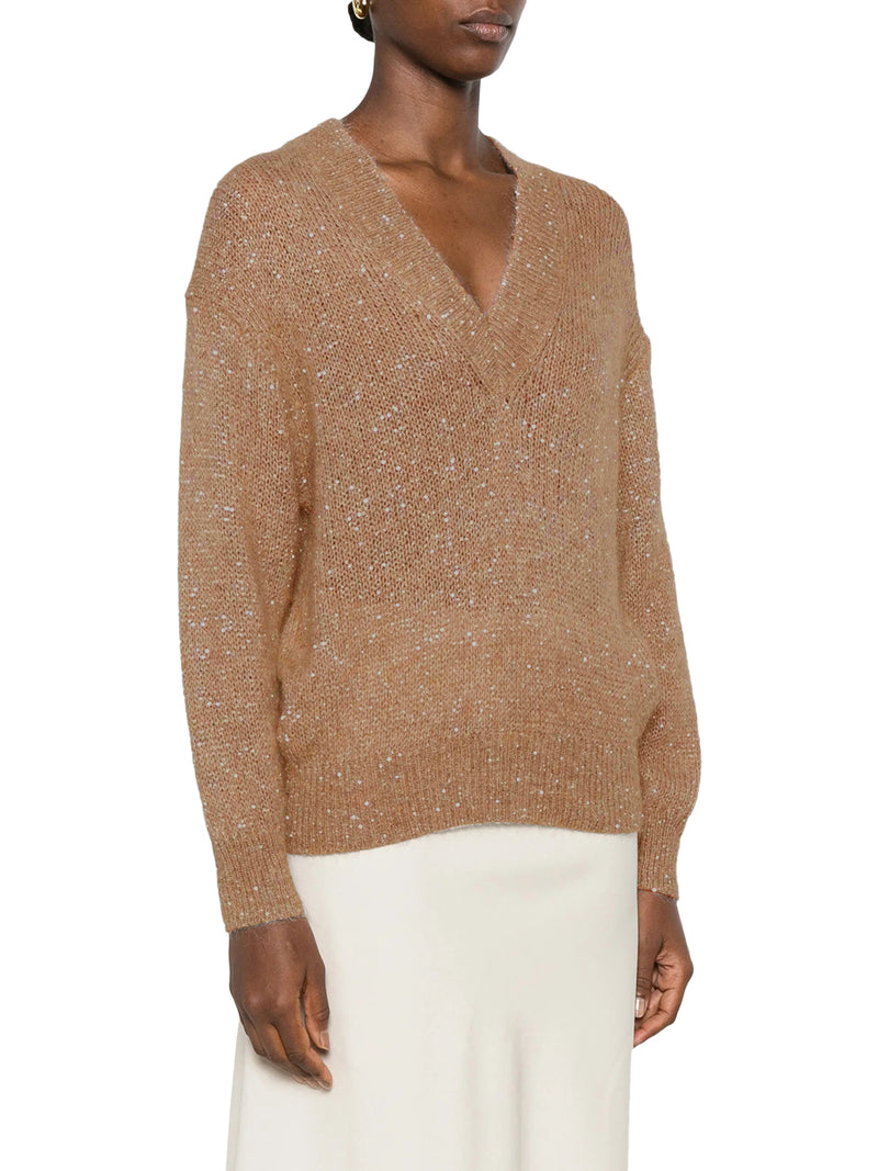 Brunello Cucinelli Women Dazzling English Half Rib Cotton Sweater BRUNELLO CUCINELLI