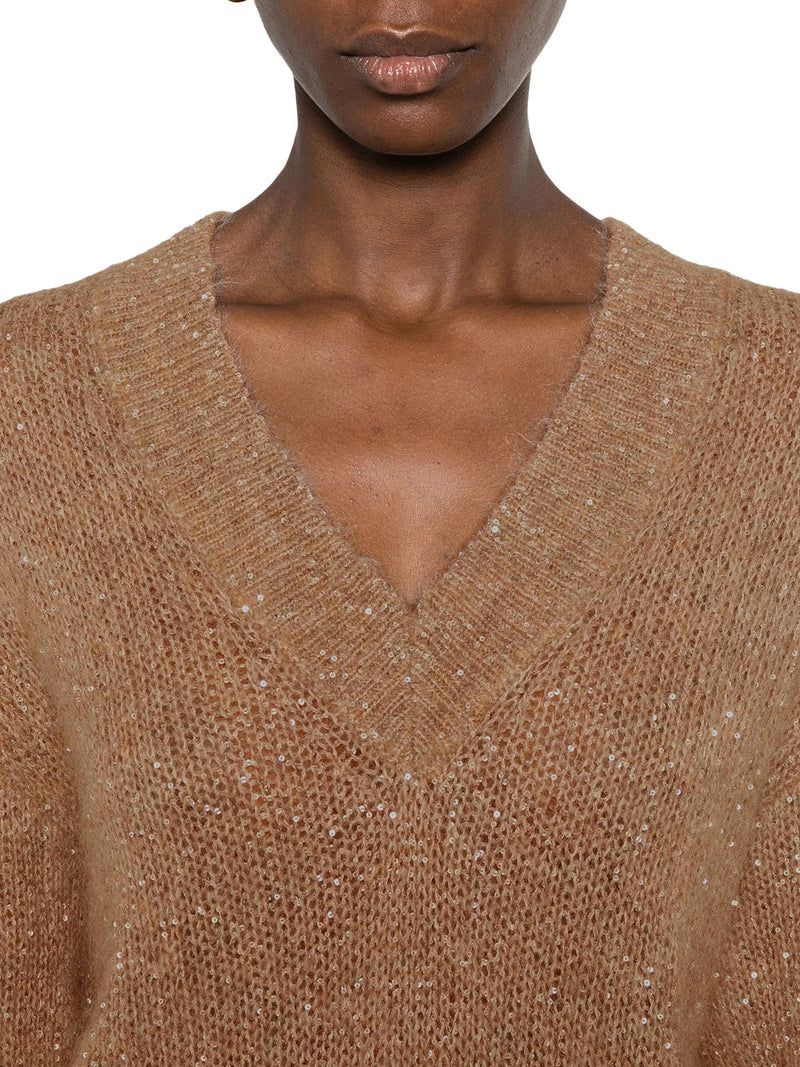Brunello Cucinelli Women Dazzling English Half Rib Cotton Sweater BRUNELLO CUCINELLI
