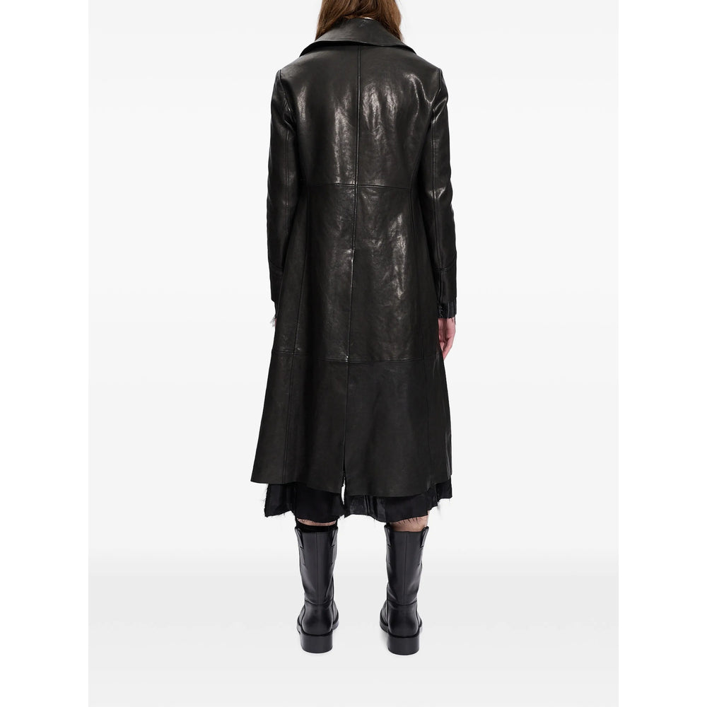 Ann Demeulemeester Black Coats - Leather Coats Men ANN DEMEULEMEESTER