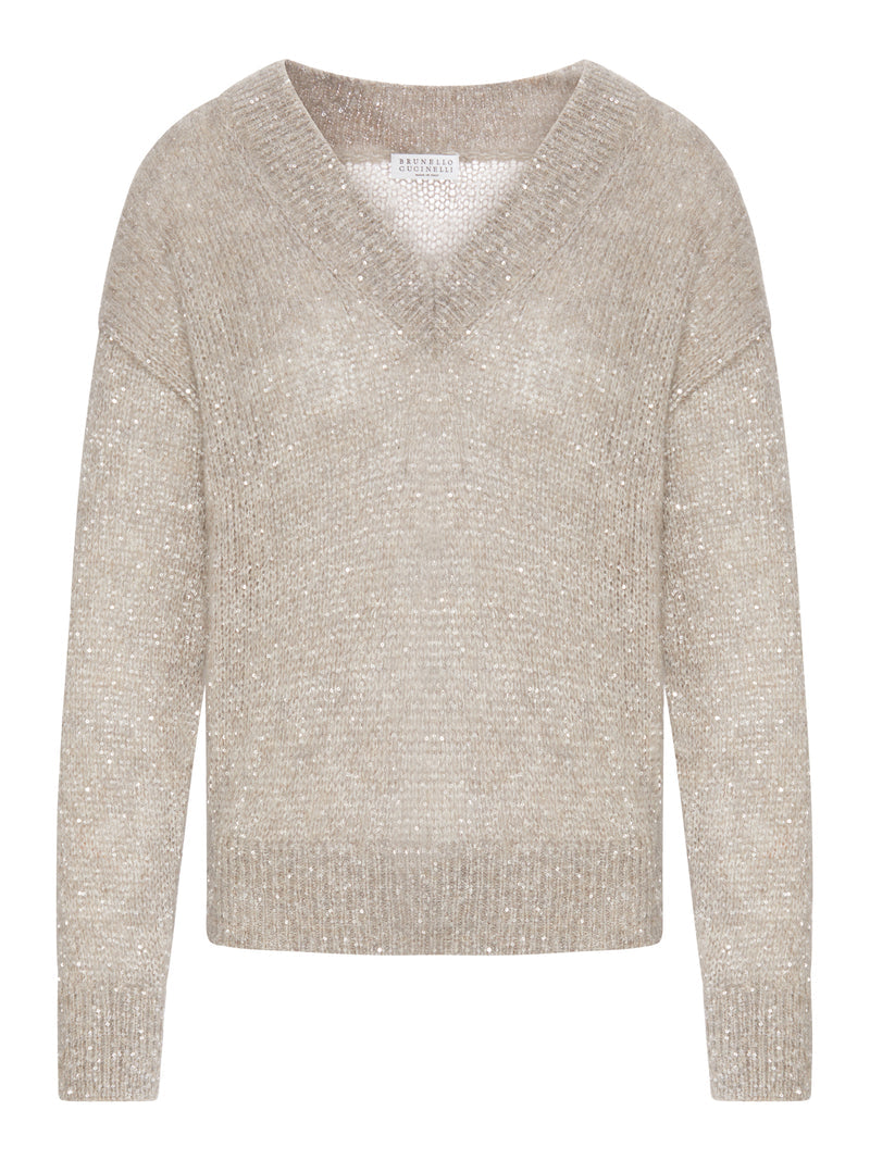 Brunello Cucinelli Women Dazzling English Half Rib Cotton Sweater BRUNELLO CUCINELLI