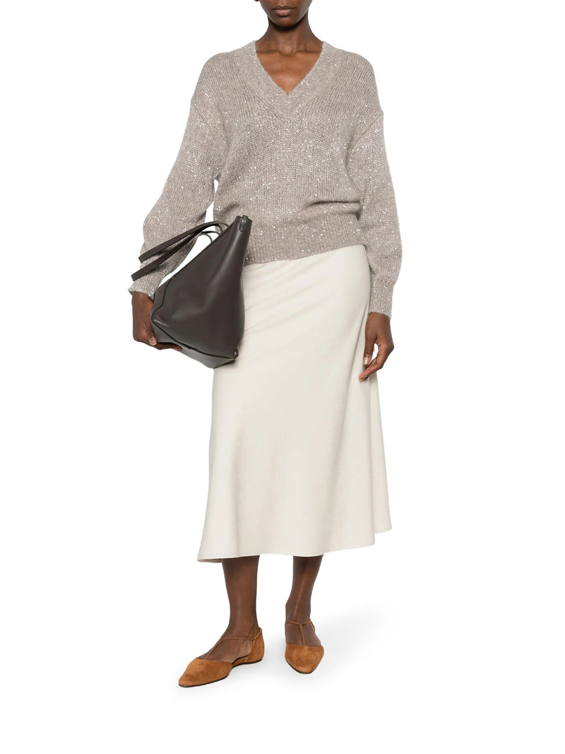 Brunello Cucinelli Women Dazzling English Half Rib Cotton Sweater BRUNELLO CUCINELLI