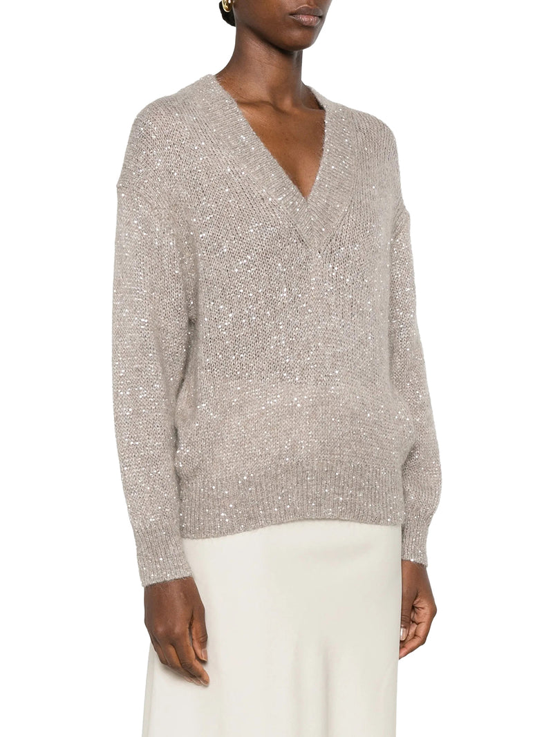 Brunello Cucinelli Women Dazzling English Half Rib Cotton Sweater BRUNELLO CUCINELLI