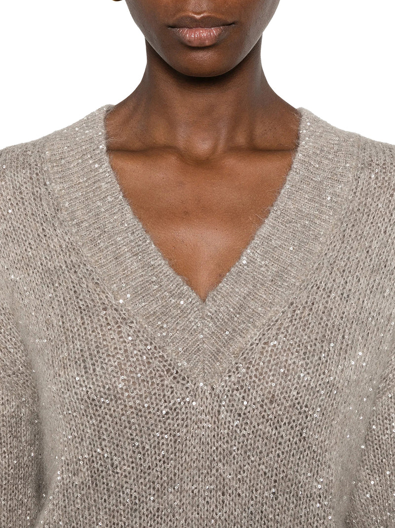 Brunello Cucinelli Women Dazzling English Half Rib Cotton Sweater BRUNELLO CUCINELLI