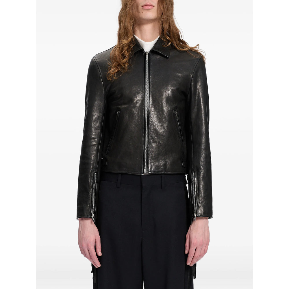 Ann Demeulemeester Black Jackets - Leather Jackets Men ANN DEMEULEMEESTER