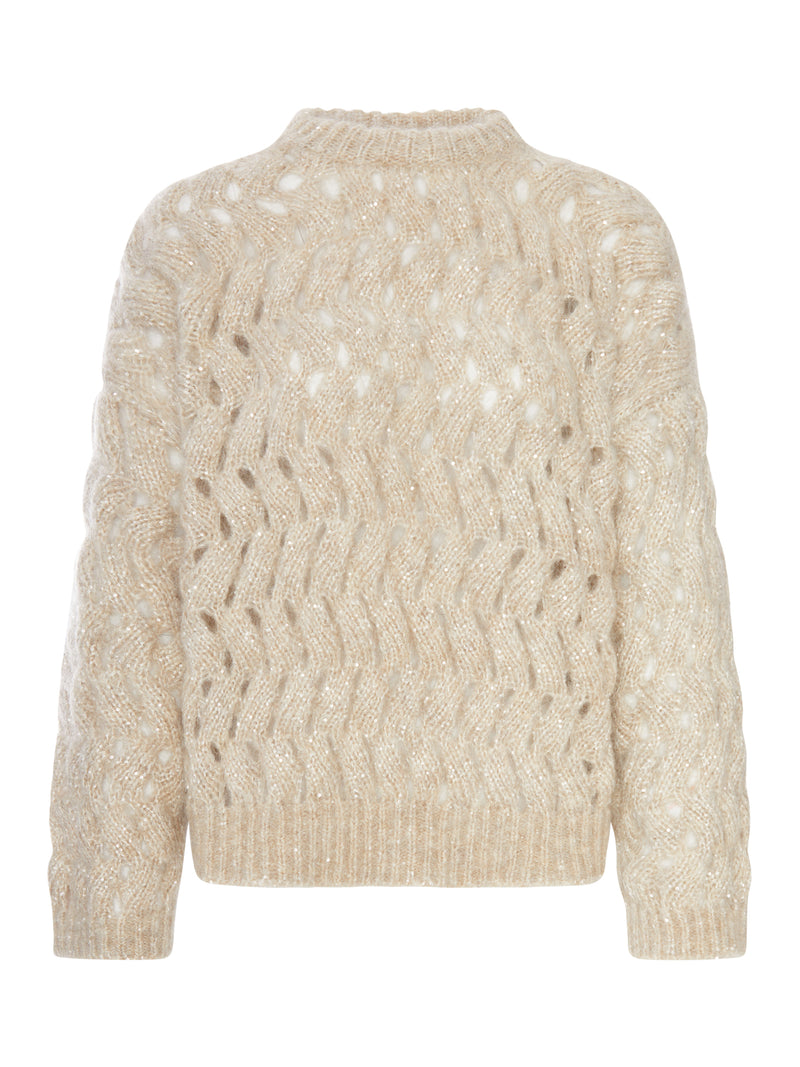 Brunello Cucinelli Women Dazzling Zigzag Cable Sweater BRUNELLO CUCINELLI