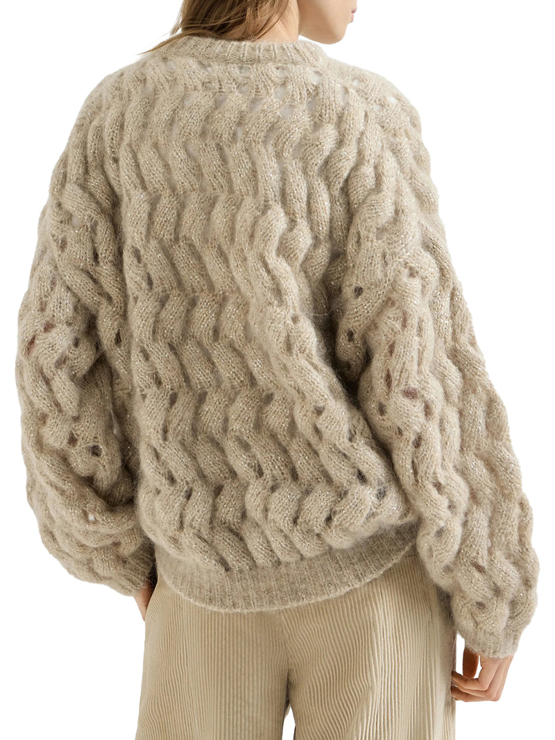 Brunello Cucinelli Women Dazzling Zigzag Cable Sweater BRUNELLO CUCINELLI