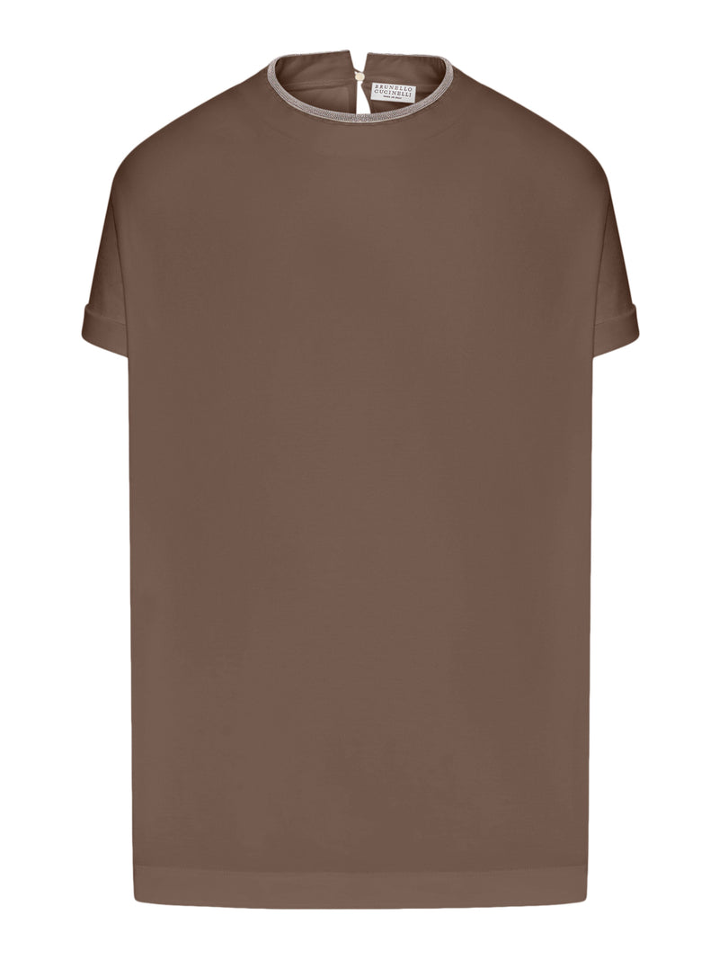 Brunello Cucinelli Women Jersey T-Shirt With Precious Faux Layering BRUNELLO CUCINELLI