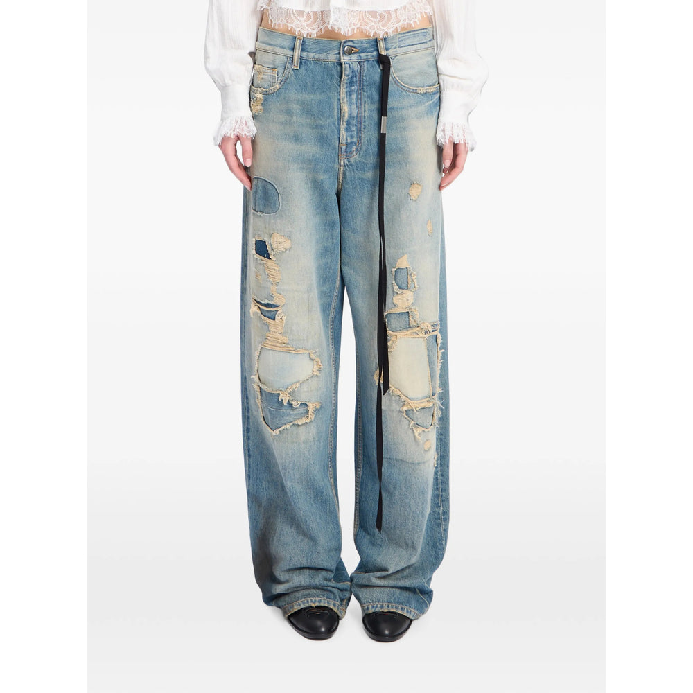 Ann Demeulemeester Blue Denim - Straight-Leg Jeans Women ANN DEMEULEMEESTER