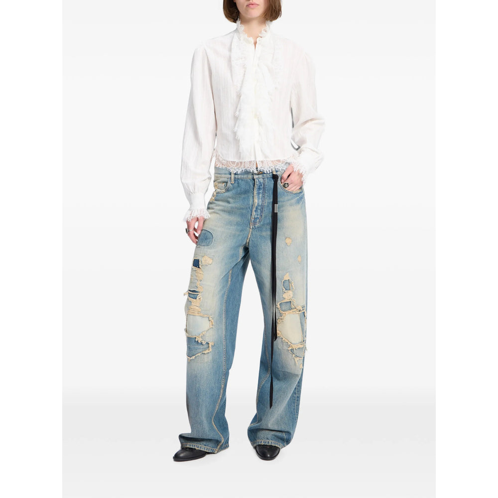 Ann Demeulemeester Blue Denim - Straight-Leg Jeans Women ANN DEMEULEMEESTER