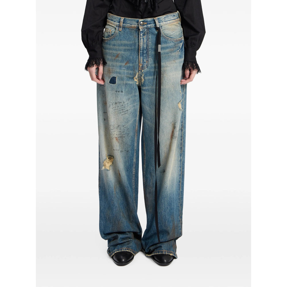 Ann Demeulemeester Blue Trousers - Straight Trousers Women ANN DEMEULEMEESTER
