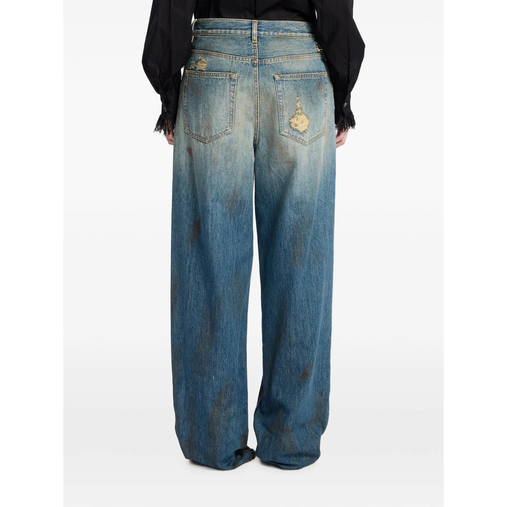 Ann Demeulemeester Blue Trousers - Straight Trousers Women ANN DEMEULEMEESTER