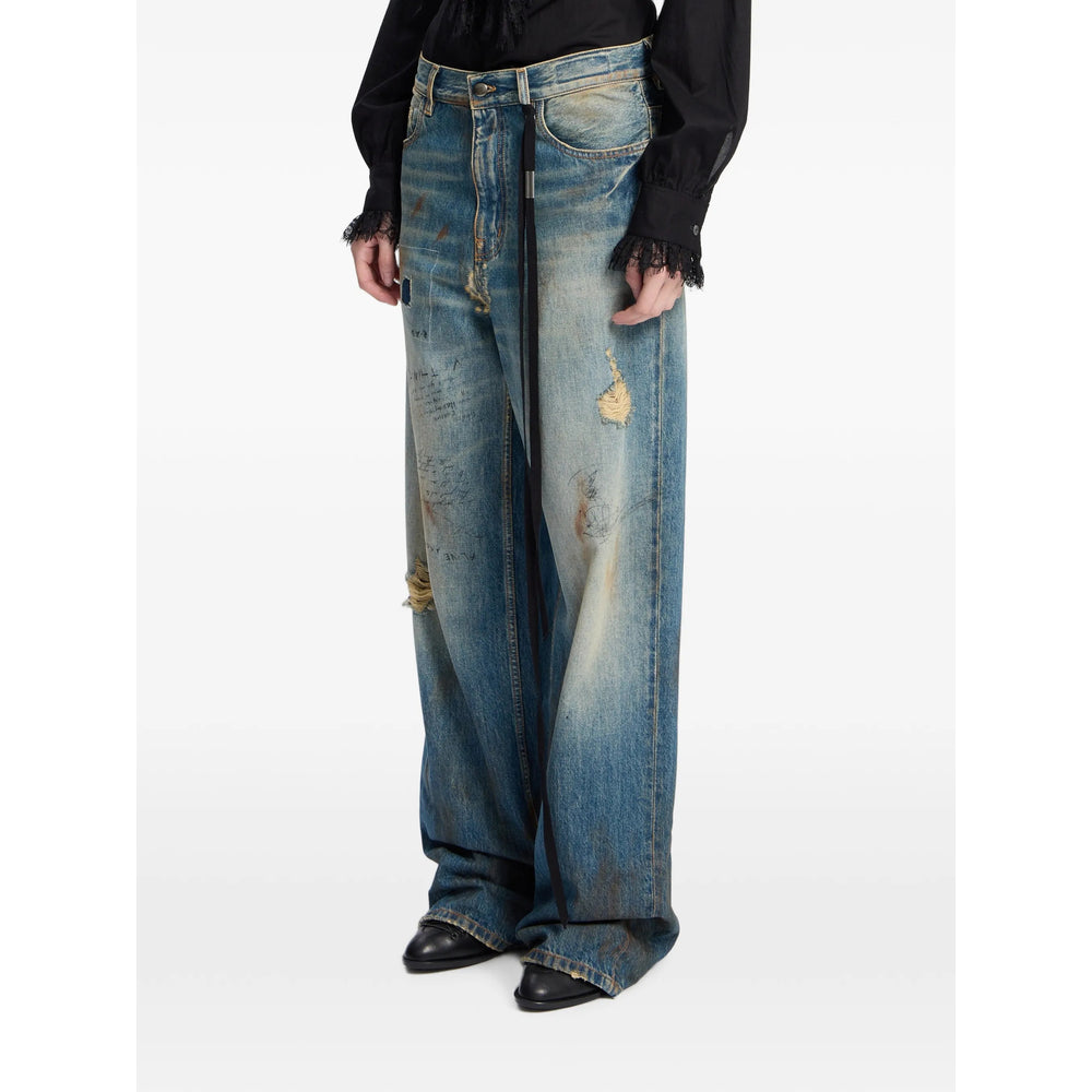 Ann Demeulemeester Blue Trousers - Straight Trousers Women ANN DEMEULEMEESTER