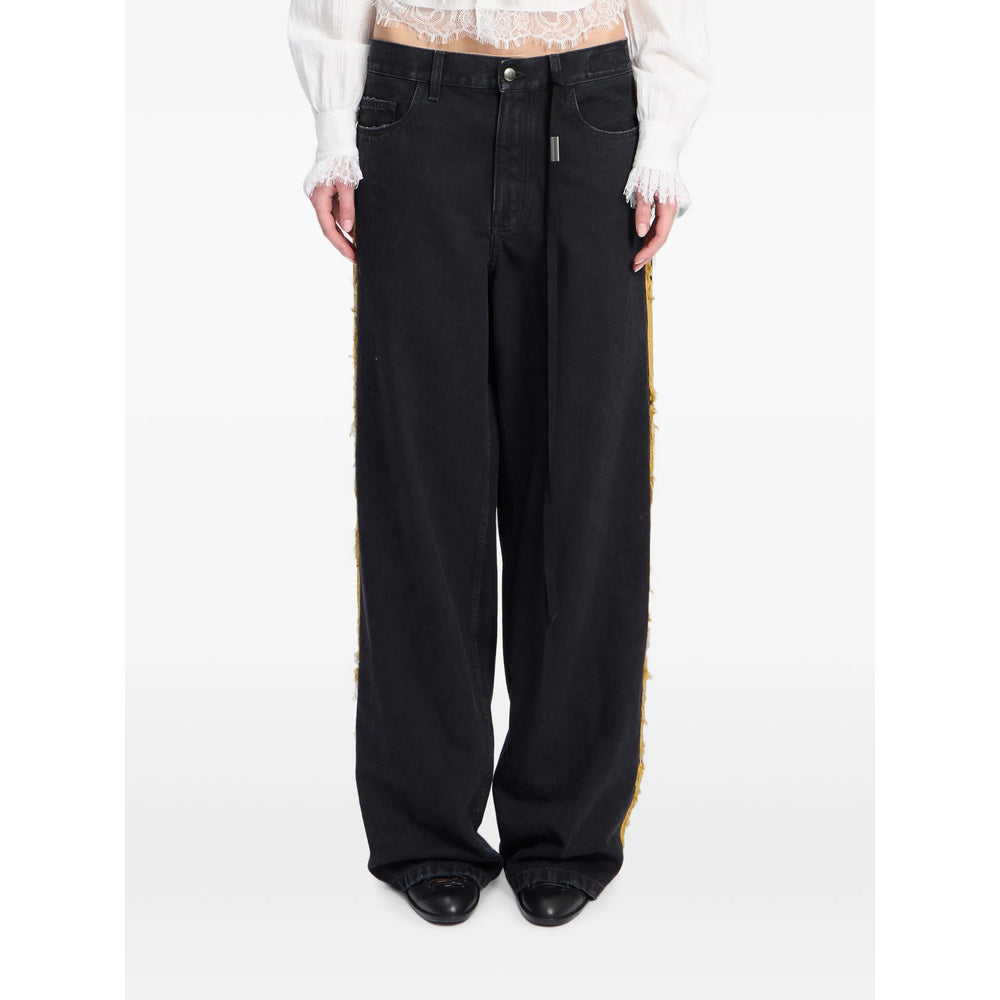 Ann Demeulemeester Black Denim - Straight-Leg Jeans Women ANN DEMEULEMEESTER