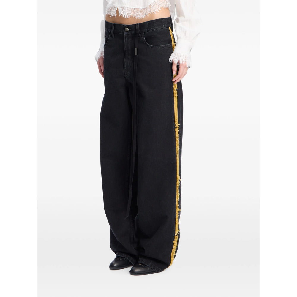 Ann Demeulemeester Black Denim - Straight-Leg Jeans Women ANN DEMEULEMEESTER