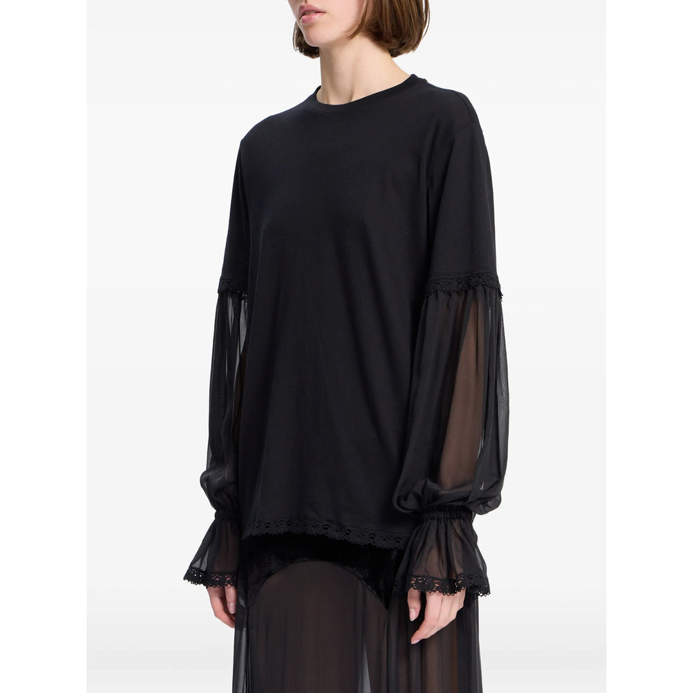 Ann Demeulemeester Black Tops - T-Shirts & Jerseys Women ANN DEMEULEMEESTER