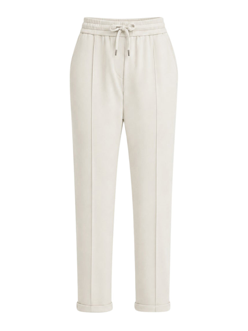 Brunello Cucinelli Women Lightweight Stretch Cotton Fleece Track Pants With Embellishment BRUNELLO CUCINELLI