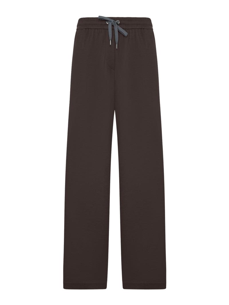 Brunello Cucinelli Women Wide Leg Trousers With Drawstring BRUNELLO CUCINELLI