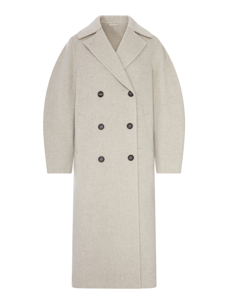Brunello Cucinelli Women Long Double-Breasted Wool And Cashmere Coat BRUNELLO CUCINELLI