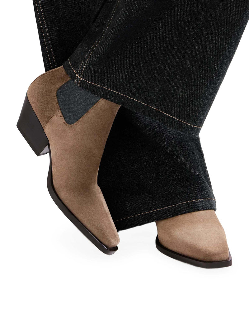 Brunello Cucinelli Women Chelsea Boot In Suede With Precious Loop Detail BRUNELLO CUCINELLI