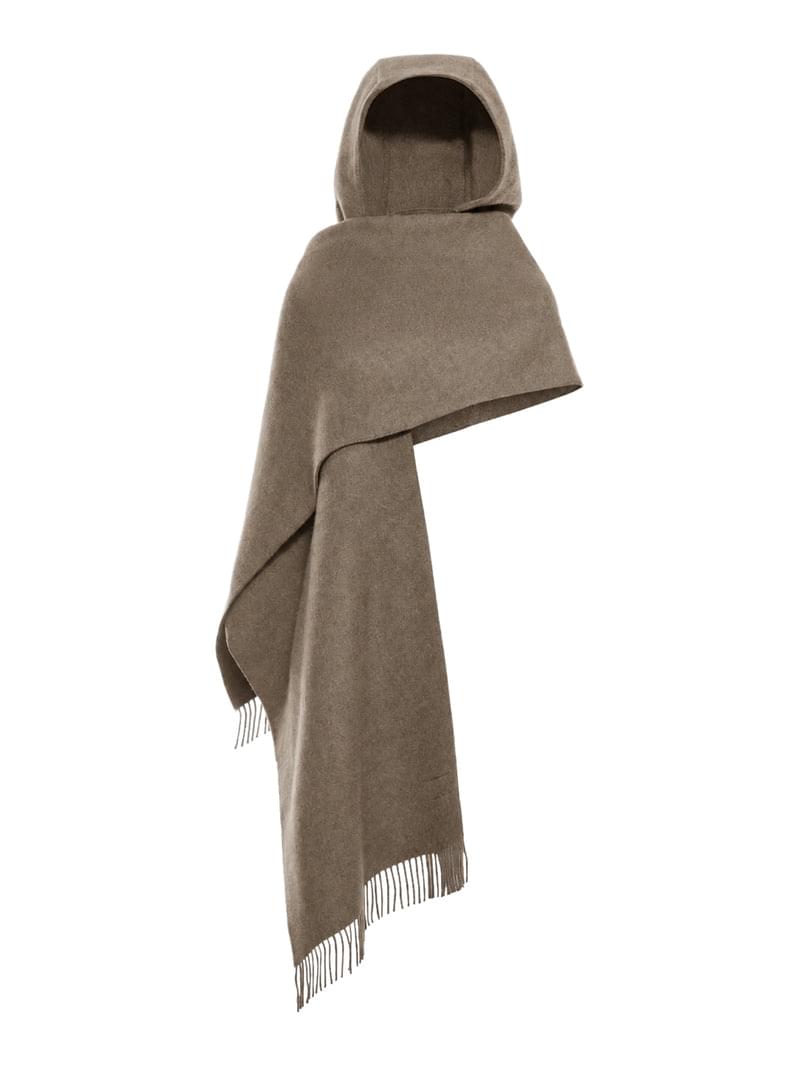 Brunello Cucinelli Women Wool And Cashmere Knit Scarf With Hood BRUNELLO CUCINELLI