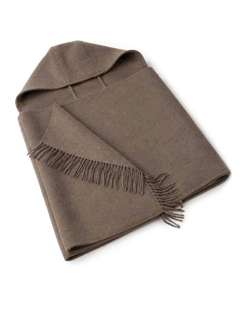 Brunello Cucinelli Women Wool And Cashmere Knit Scarf With Hood BRUNELLO CUCINELLI