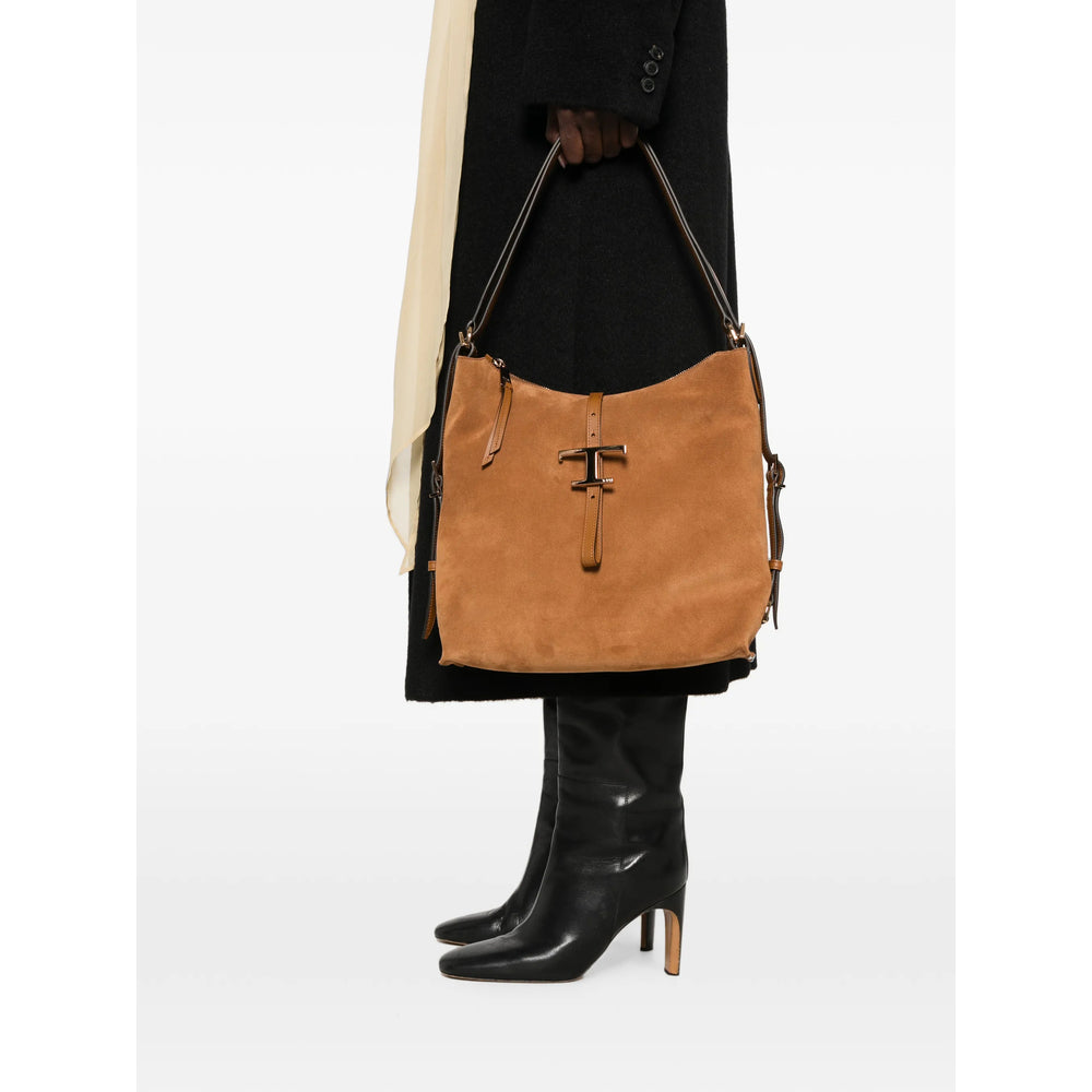 Tod's Women Small T Timeless Suede Shoulder Bag TOD'S