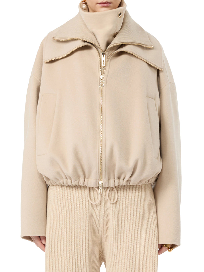 Sportmax Women Pure Wool Bomber Jacket With Removable Front Insert SPORTMAX