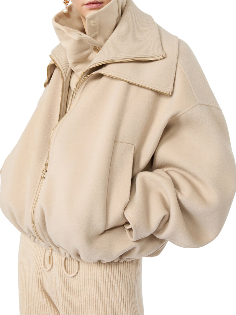 Sportmax Women Pure Wool Bomber Jacket With Removable Front Insert SPORTMAX