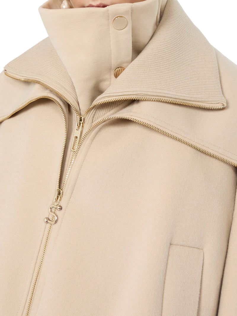 Sportmax Women Pure Wool Bomber Jacket With Removable Front Insert SPORTMAX