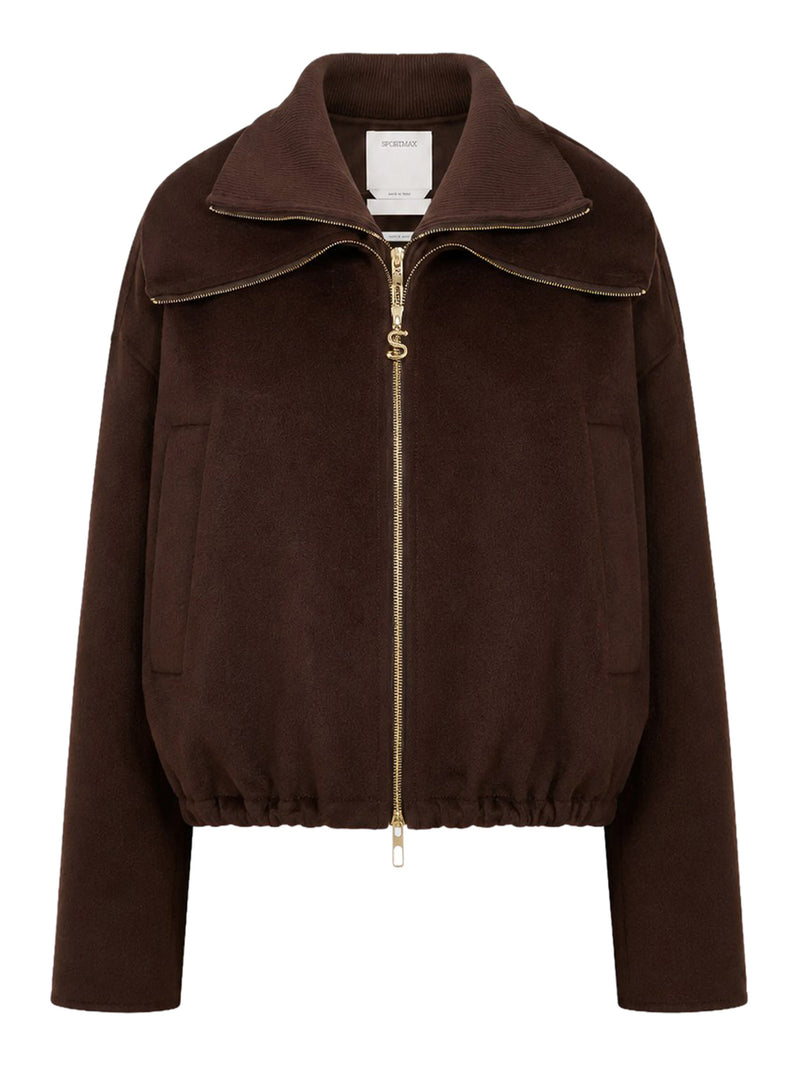 Sportmax Women Pure Wool Bomber Jacket With Removable Front Insert SPORTMAX
