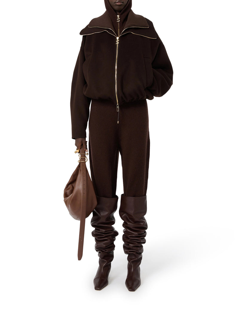 Sportmax Women Pure Wool Bomber Jacket With Removable Front Insert SPORTMAX