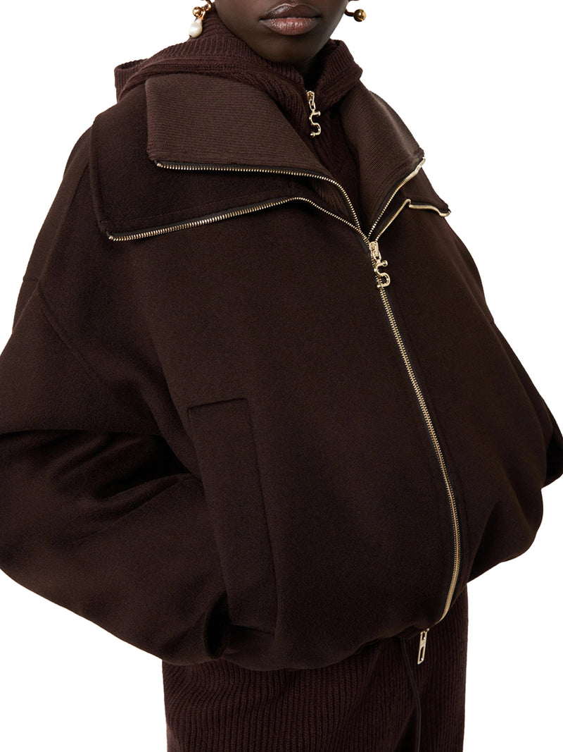 Sportmax Women Pure Wool Bomber Jacket With Removable Front Insert SPORTMAX