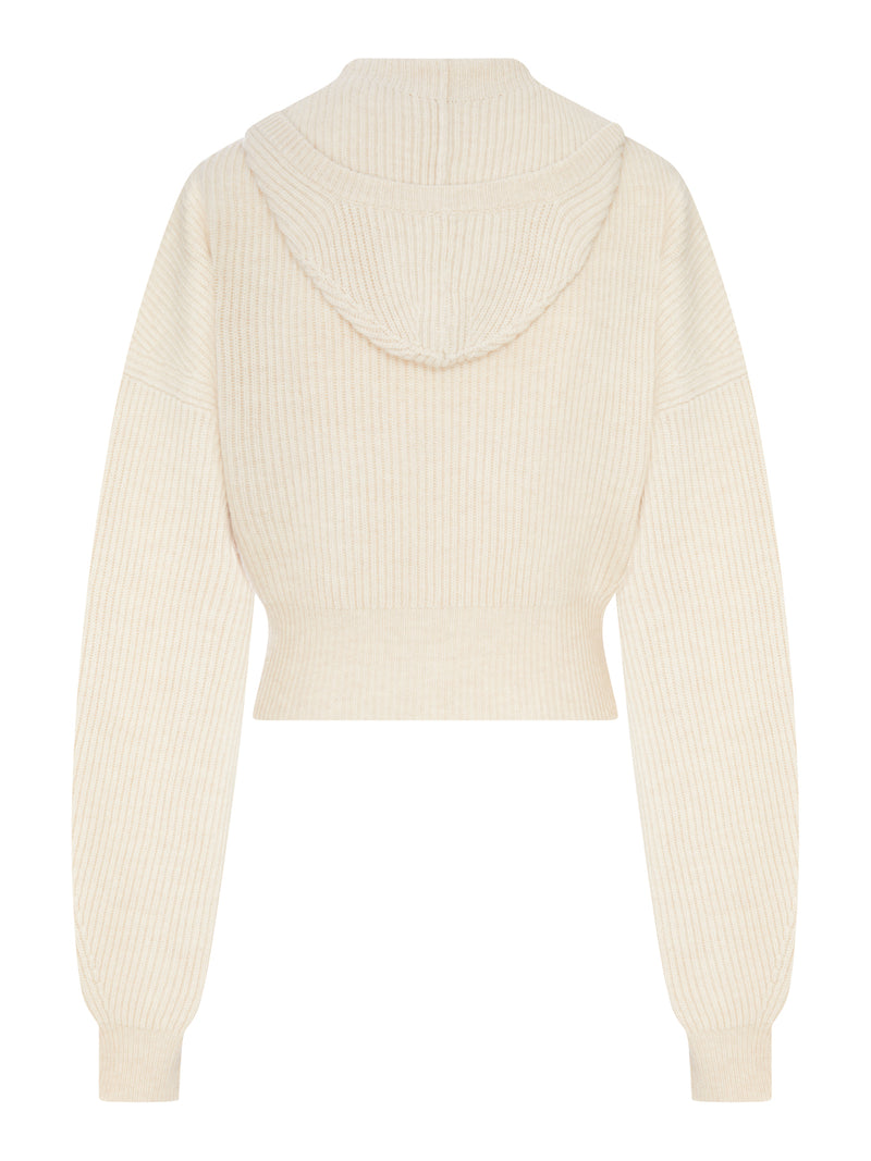 Sportmax Women Ribbed Wool Cardigan With Wide Collar SPORTMAX