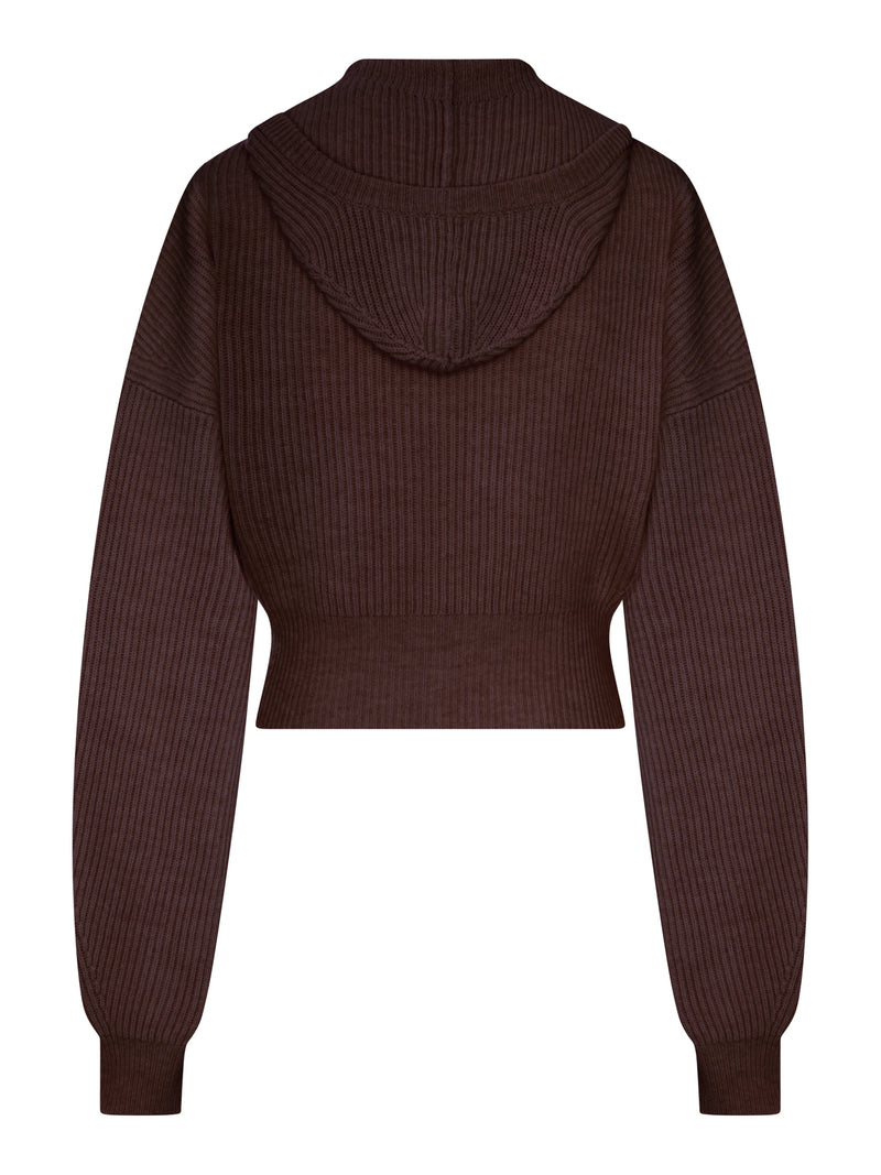 Sportmax Women Ribbed Wool Cardigan With Wide Collar SPORTMAX