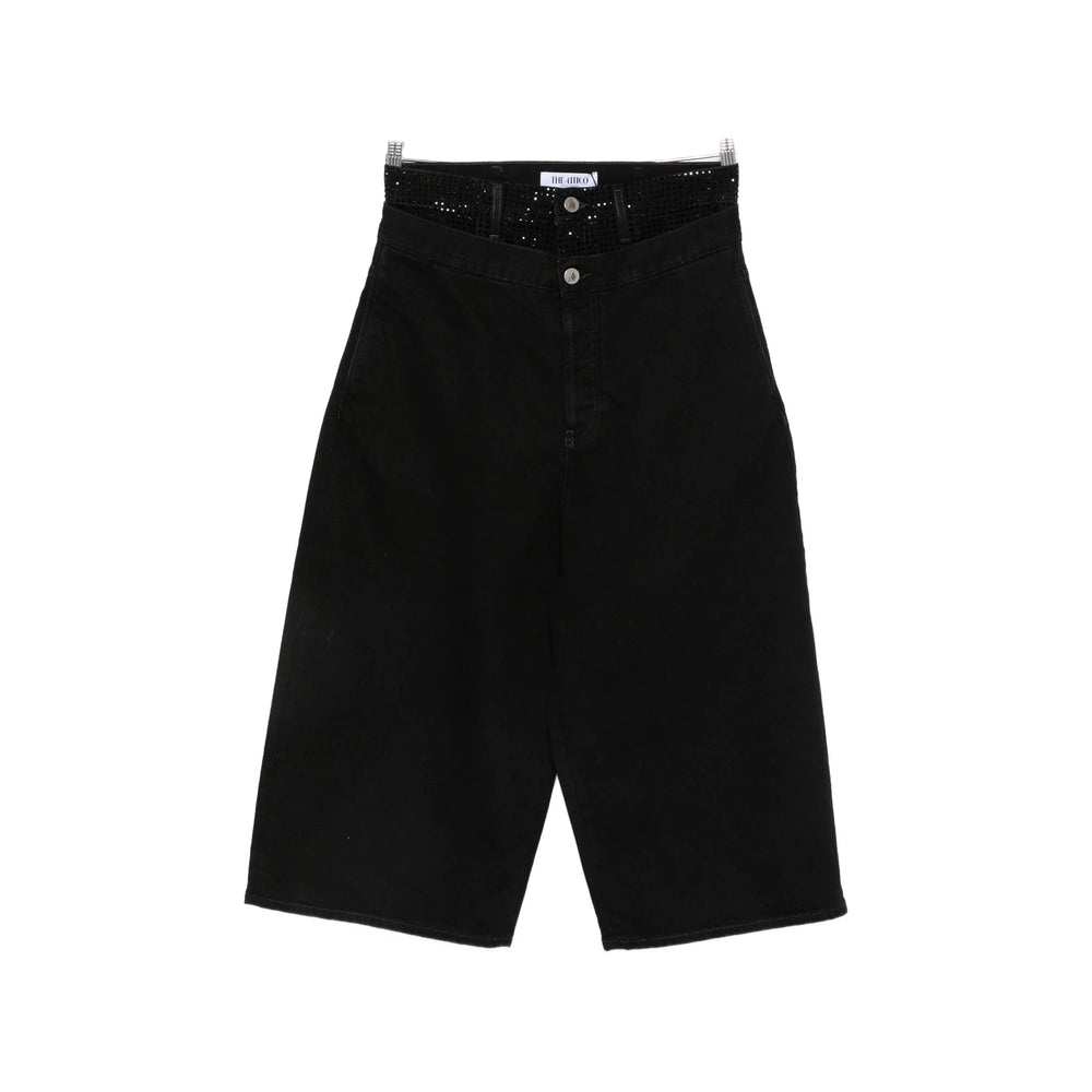 The Attico Black Denim - Cropped Jeans Women THE ATTICO
