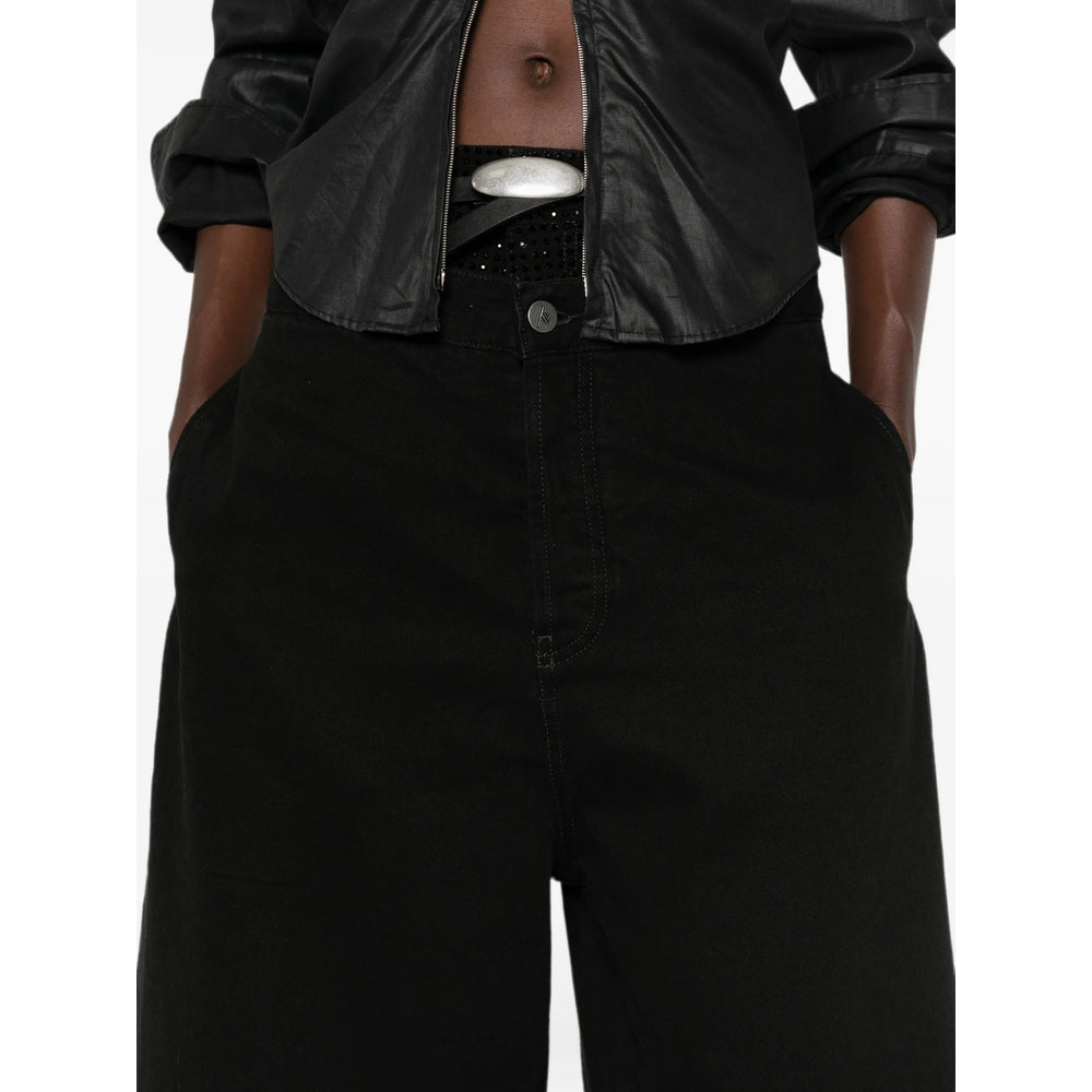 The Attico Black Denim - Cropped Jeans Women THE ATTICO