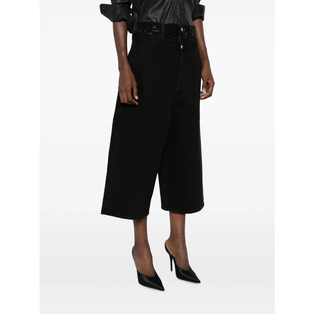 The Attico Black Denim - Cropped Jeans Women THE ATTICO