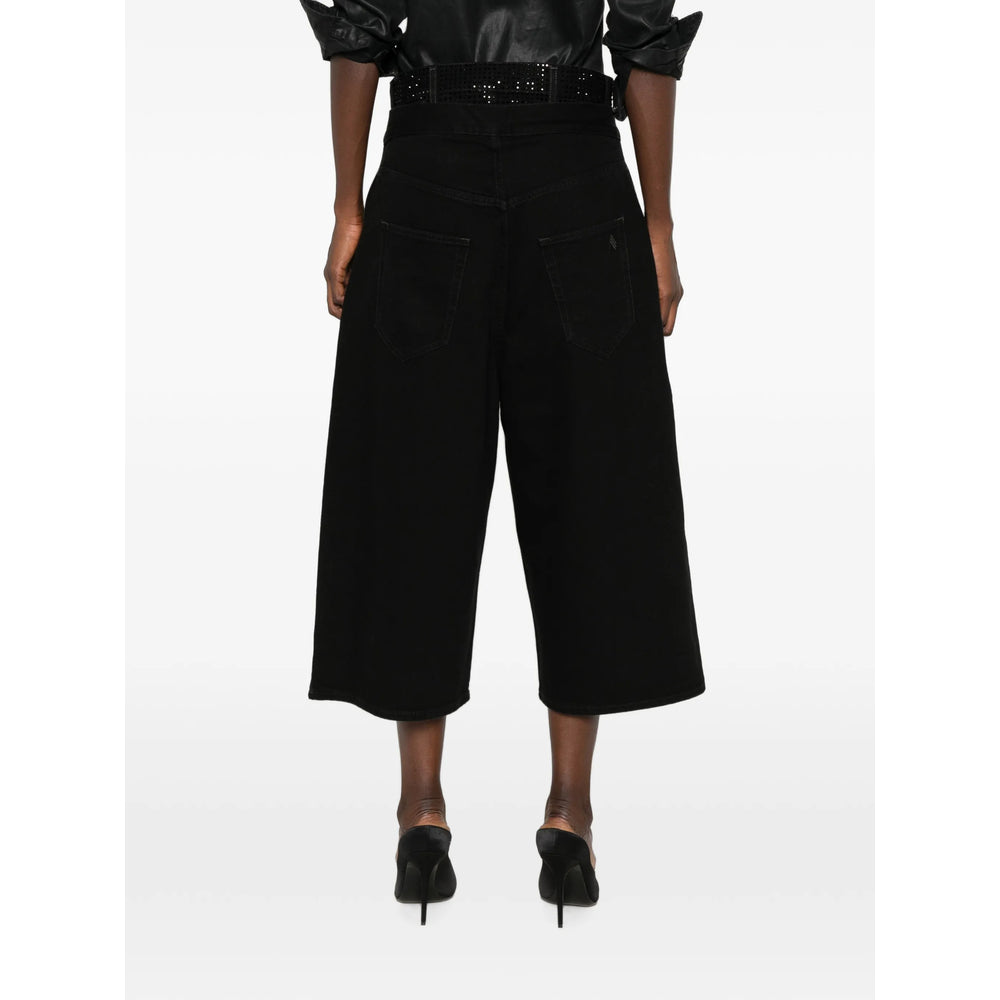 The Attico Black Denim - Cropped Jeans Women THE ATTICO