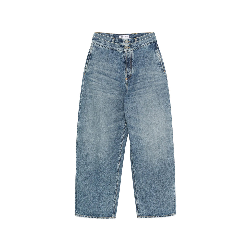 The Attico Blue Denim - Wide-Leg Jeans Women THE ATTICO
