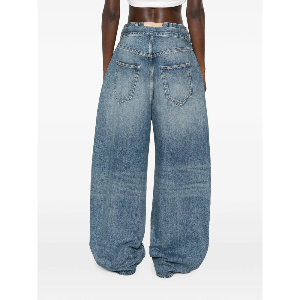 The Attico Blue Denim - Wide-Leg Jeans Women THE ATTICO