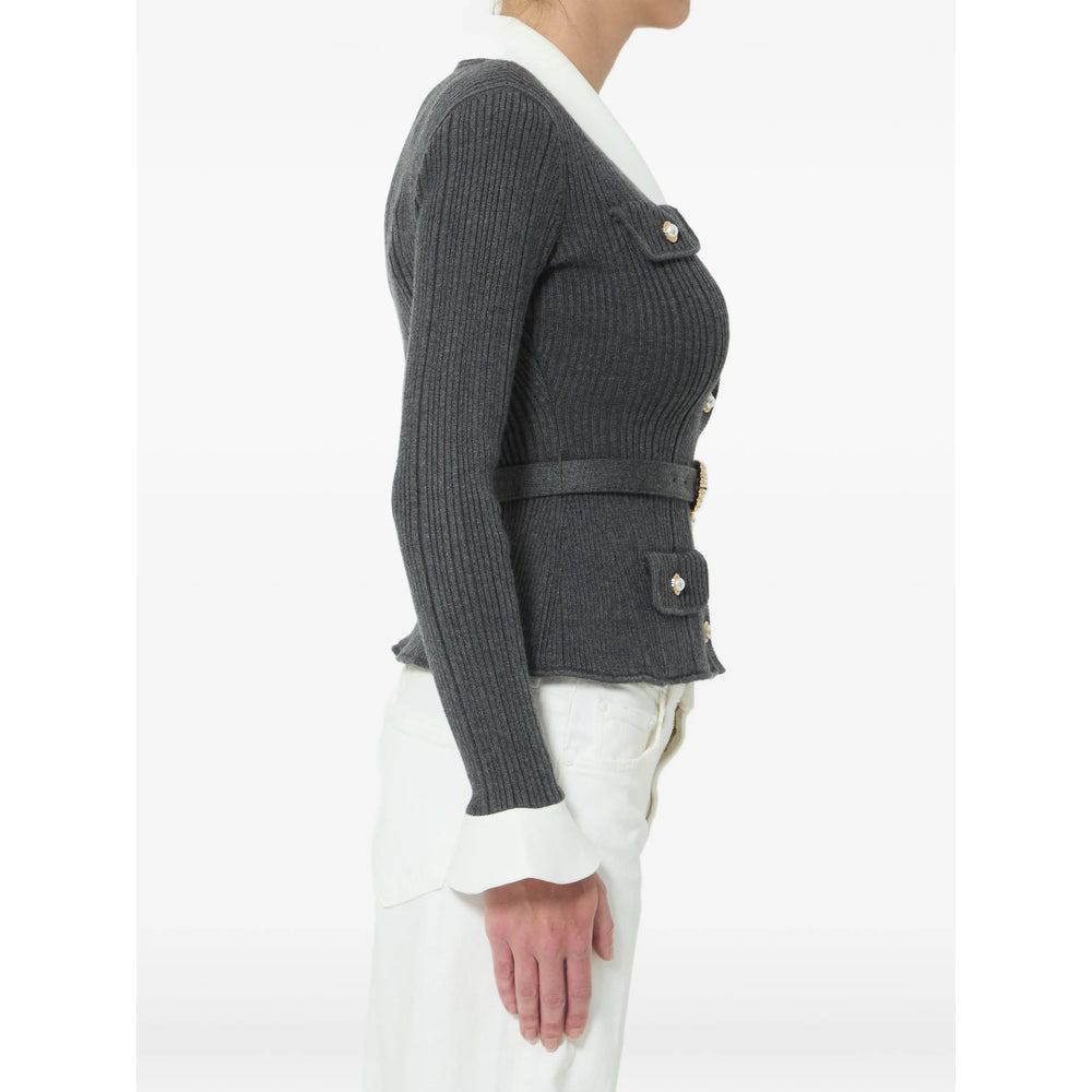 Self-Portrait Grey Knitwear - Cardigans Women SELF-PORTRAIT