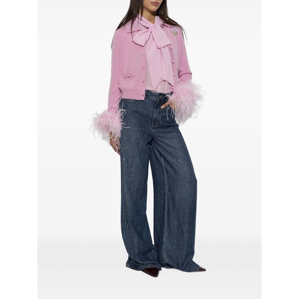 Self-Portrait Blue Denim - Wide-Leg Jeans Women SELF-PORTRAIT