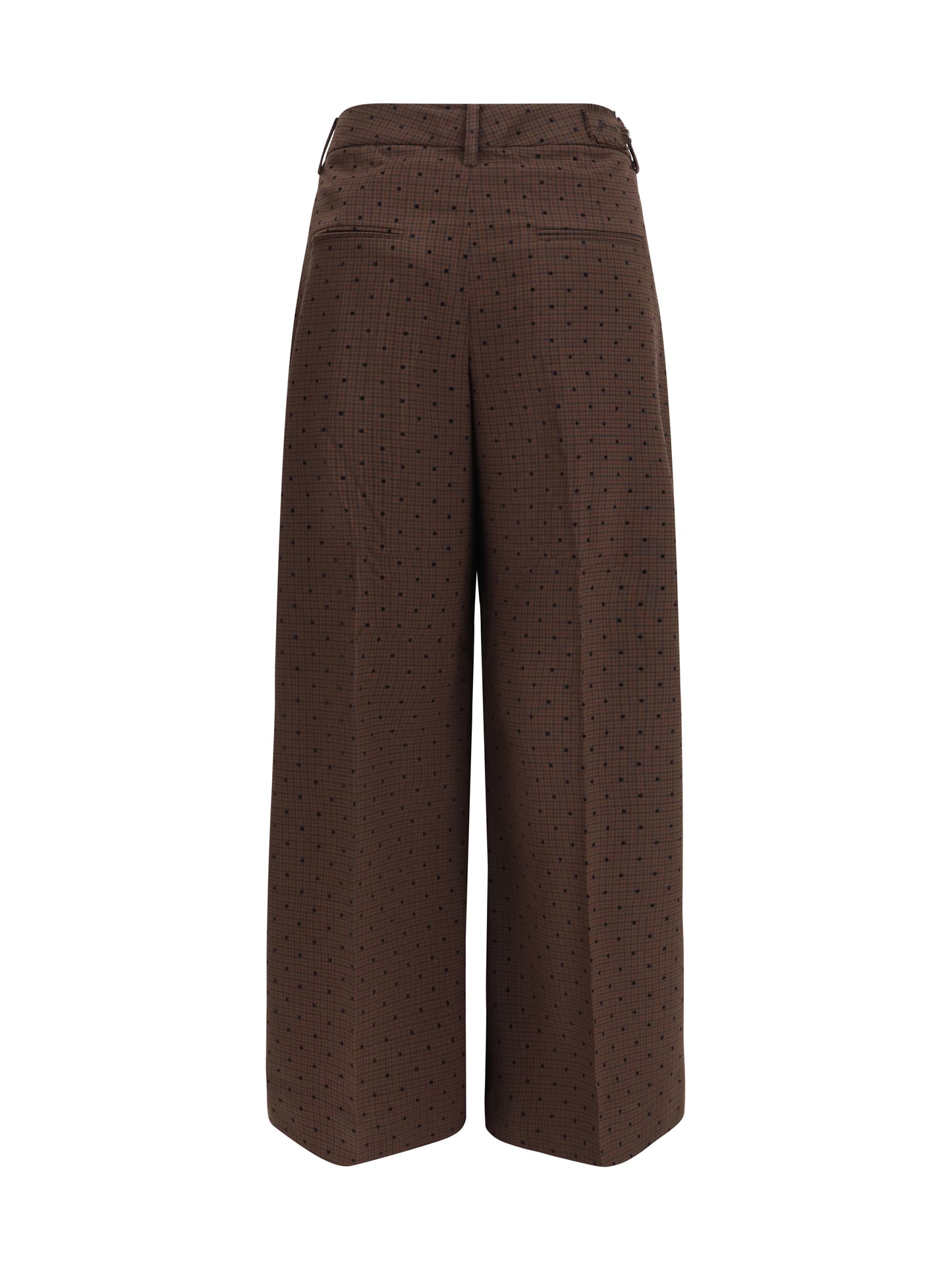 Ganni Women Flocked Plaid Crossover Pants GANNI