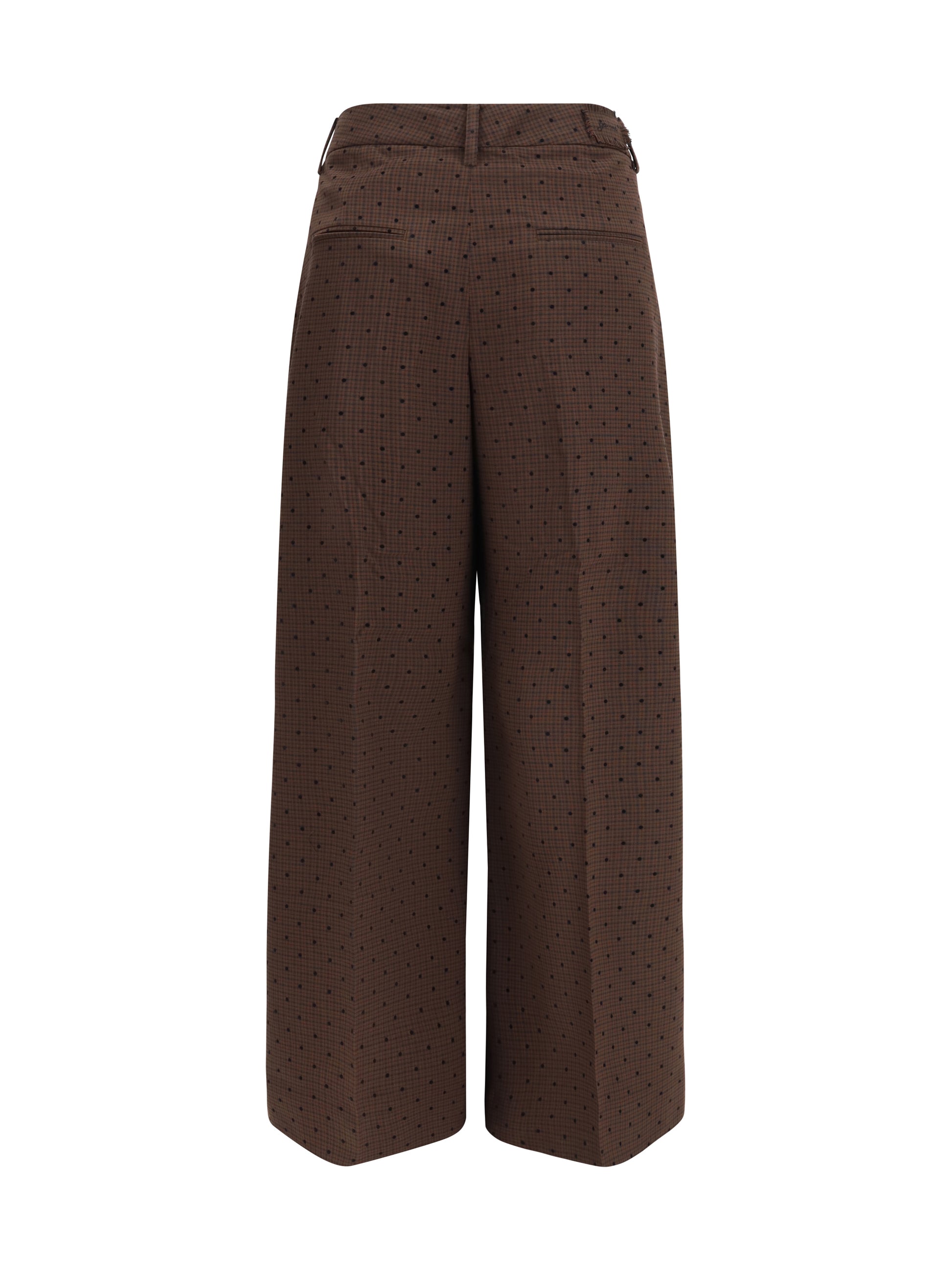 Ganni Women Flocked Plaid Crossover Pants GANNI