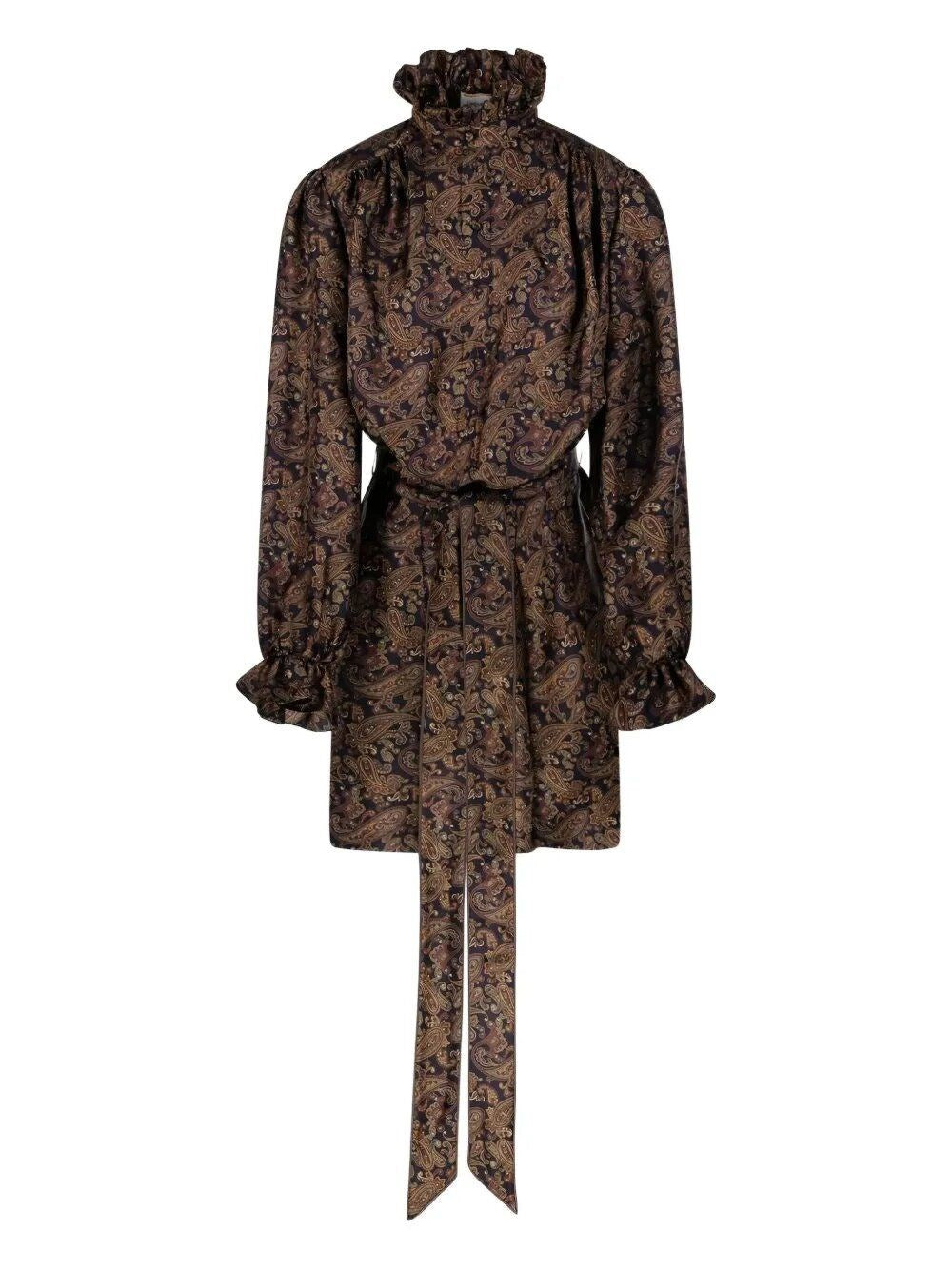 Saint Laurent Women Paisley Pattern Silk Twill Dress SAINT LAURENT